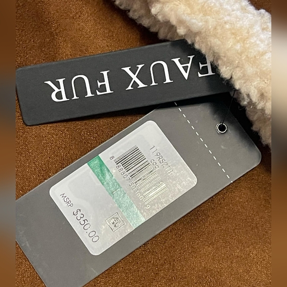 Nwt guess mens faux fur lined camel colored long jacket size large - Picture 7 of 11